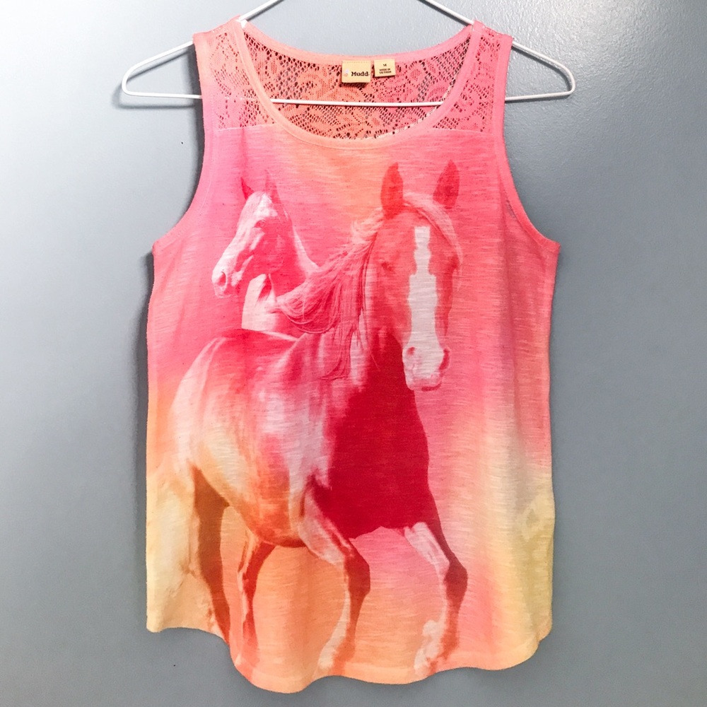 Ombré horse printed tank top